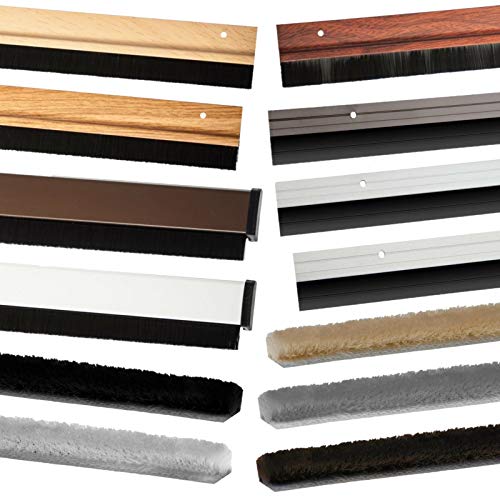 Preisvergleich Produktbild Türbodendichtung (Klebeschicht, Aluminium schwarz Bürstendichtung)