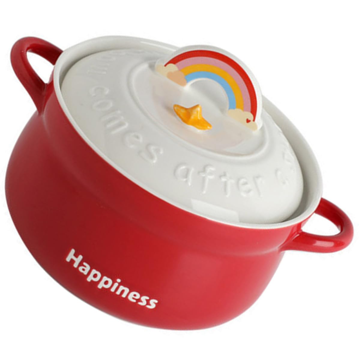 Gadpiparty Tazón de Ramen de Cerámica Rojo con Tapa, Cuenco para Sopa y Frutas, Diseño Decorativo y Funcional para Restaurantes y Regalos de Inauguración de Casa