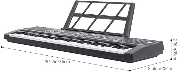 Keyboard Piano, Portable 61 Keys Electric Keyboard Piano with Stand, Microphone, Piano Note Stickers, 100 Instrument Voices, Digital Keyboard for Kids, Beginners and Adults