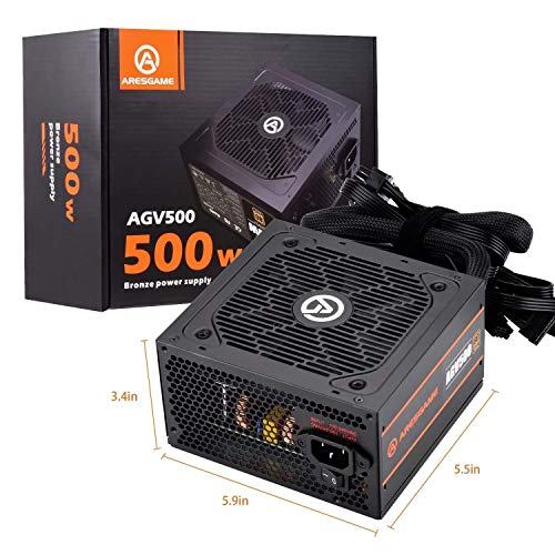 ARESGAME Power Supply 500W 80+ Bronze Certified PSU (AGV500)