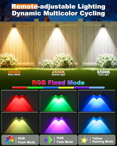 12-Pack VOLISUN 50LM Solar Fence Lights w/ Remote Control - image 4