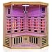 Produktbild Dewello® Infrarotkabine Infrarotsauna Brandon 140cm x 140cm Dual-Therm für 1-2 Personen aus Hemlock Holz mit Vollspektrumstrahler, Bodenstrahler, LED-Farblicht, Bluetooth, FM,MP3,USB
