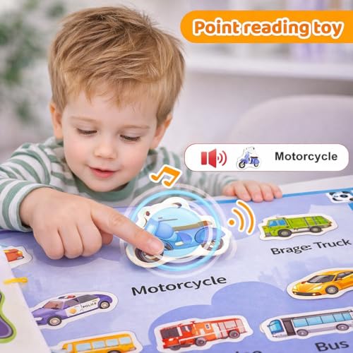 Image of Braintastic DIY Point Reading Toys Vehicle Book for Kids 3+ Years | Interactive Early Learning Educational Book with Vehicle Names & Sound Reading | Preschool Learning Toy for Boys & Girls