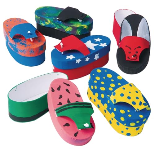 S&S Worldwide Paper Mache Flip-Flop Box Craft Kit (Pack of 12)
