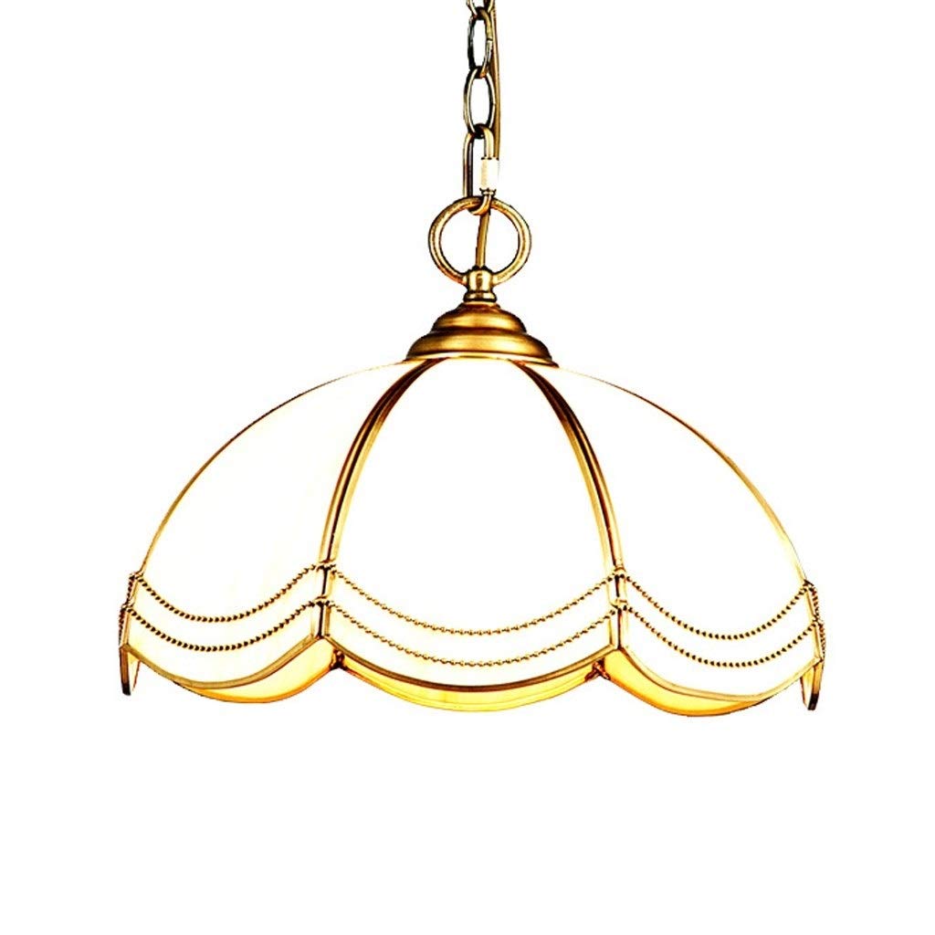 Plafonnier design E27 lustre en cuivre et abat-jour en verre pour salon