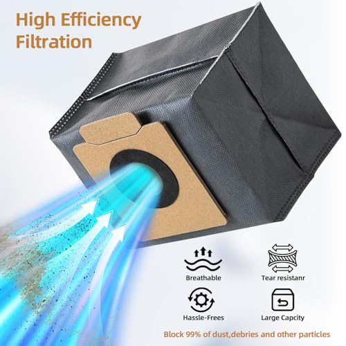 Image of 8 Pack Dust Bags for Eufy X10 Pro Omni & X8 Pro with Self-Empty Station Robot Vacuum Cleaner Bags, Robot Replacement Bag Accessories Part,Large Capacity