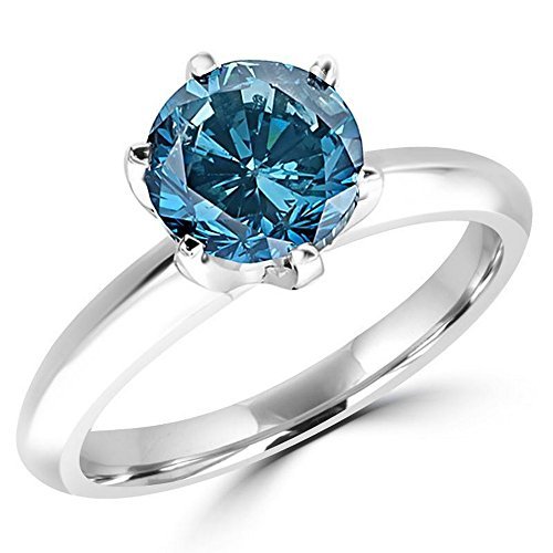 Houston Diamond District 0.45 to 2 Carat Round 14K White Gold Diamond Ring (AAA Quality)