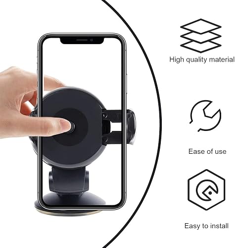 Miniatura 5 de Soporte de teléfono móvil para coche con rotación de 360 , soporte de teléfono de succión fuerte para tablero de parabrisas