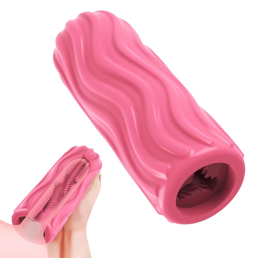 Super Tight Male Masturbator Cup Tiny Glans Desensitization Adult Sex Toy Pocket Pussy, 4.3inch Male Handjob Penis Training Delay Ejaculation for Men 3D Realistic Texture Oral Sex Male Masturbators