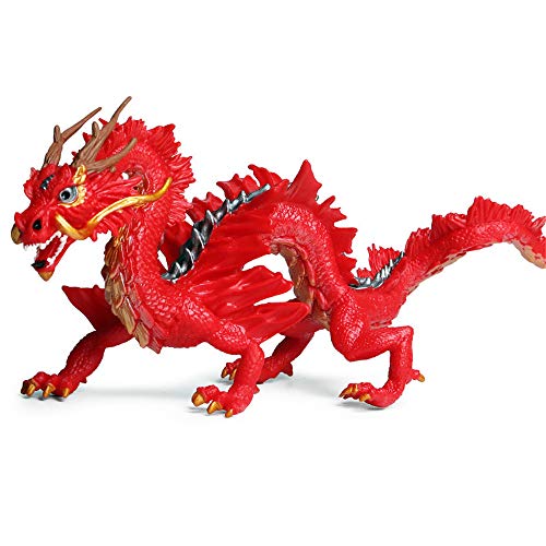 DIYARTS Chinese Dragon Toy Extra Large Eastern Traditional Oriental Style Simulation Animal Model for Home Decoration or Children Playing (Red) DIYARTS Chinese Dragon Toy Extra Large Eastern Traditional Oriental Style Simulation Animal Model for Home Decoration or Children Playing (Red)