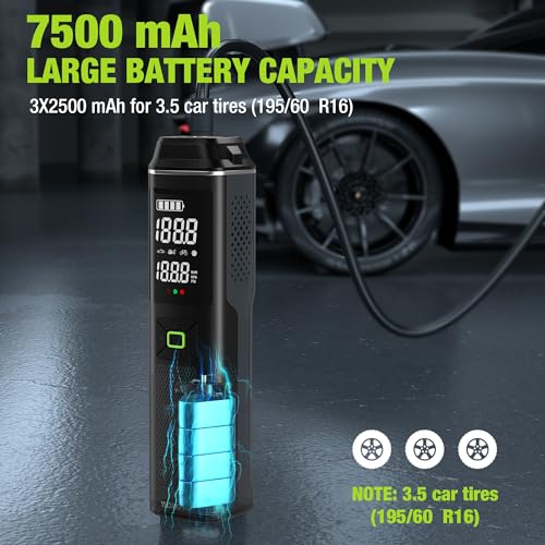 WORKPRO Portable Tire Inflator, 7.2V/12V Small/Mid/Large Air Compressor, Digital Display - image 2
