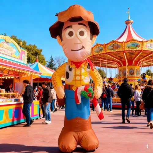4FT Christmas Inflatable Woody Outdoor Decoration, Toy Story Woody Cowboy