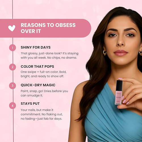 Image of Ellement Co Fairytale Nail Paint 10 ML | Soft Baby Pink Nail Colour for Women | High Gloss Smooth Finish | Long Lasting & Chip Resistant Formula | Vegan, Non-Toxic, Paraben Free Nail Polish for Everyday Wear & Elegant Looks