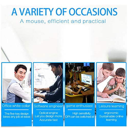 Ratón para zurdos vertical con cable USB y 1600 DPI óptico regulable 5