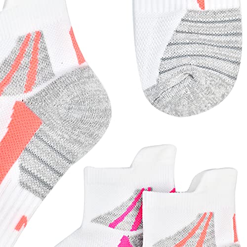 Image of Womens Ankle Socks Athletic Cushioned Sport Socks | Cotton Breathable Performance Tab Quarter Ankle Running Socks for Women 6 Pack