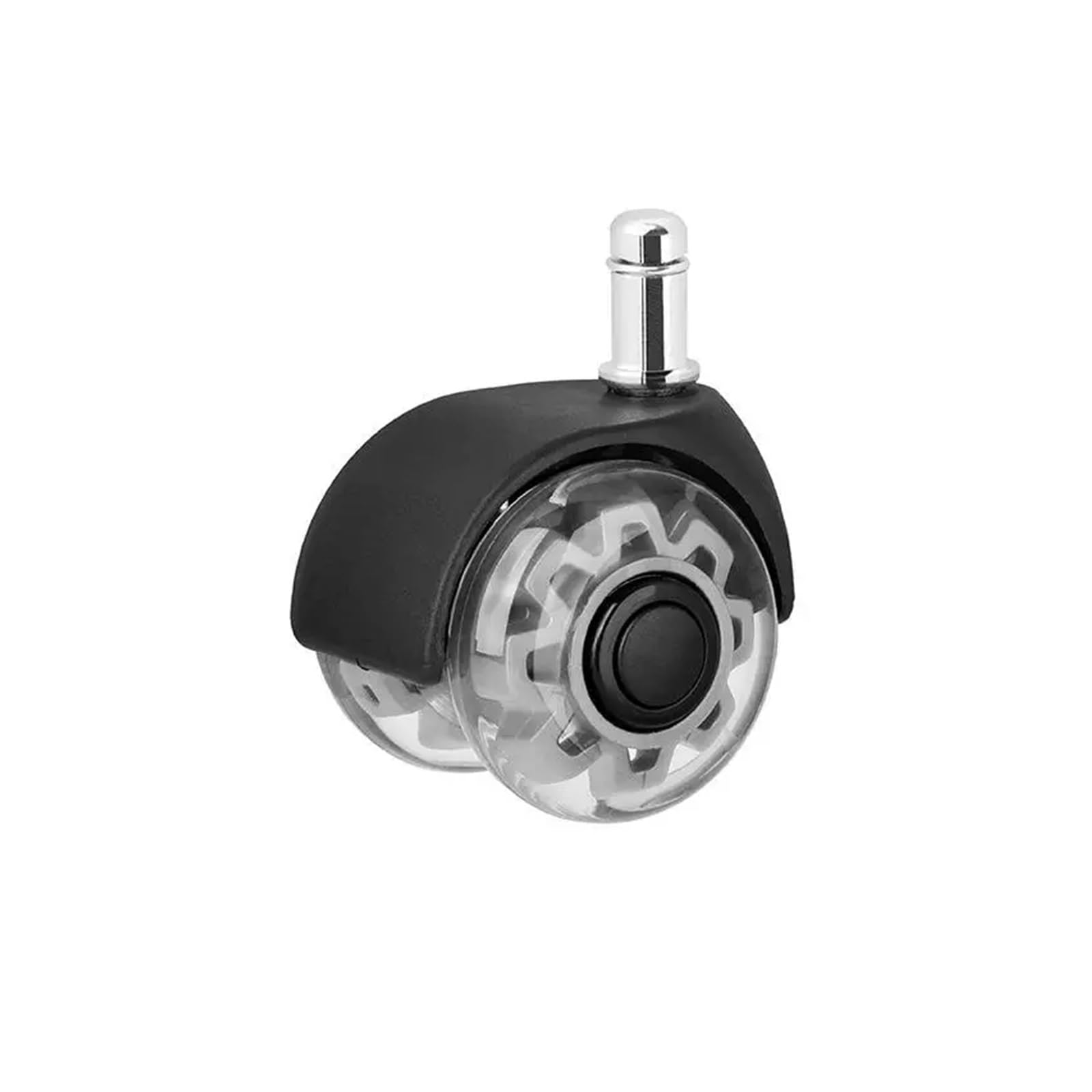MXXDMOPD 5 PCS 2 Inch Office Chair Casters Swivel Rubber Soft Safety Rollers PU Transparent Furniture(Silver,11x22mm)