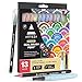 Produktbild ARTEZA Pinselstift-Set | 12 Hochwertige Brush Pen Fasermaler | Aquarell-Pinselstifte auf Wasserbasis | Set mit 12 Verschiedenen Farben | Ideal zum Malen und Zeichnen