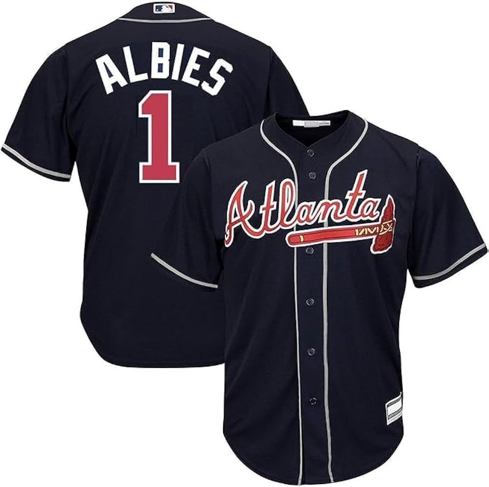 Outerstuff Ozzie Albies Atlanta Braves MLB Kids Youth 8-20 Navy Alternate Player Jersey