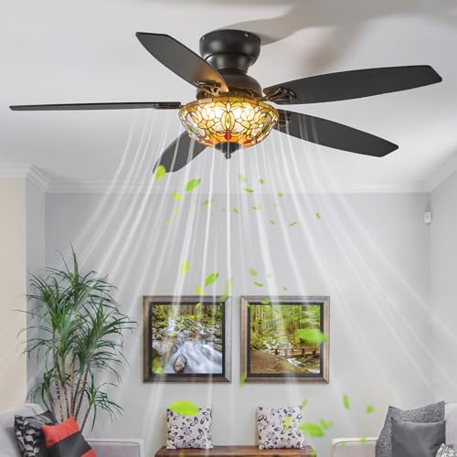 Yanokooe Ceiling Fans with Lights-52 Ceiling Fan Chandelier and Glass Shade by Yanokooe - Used condition - Image 5