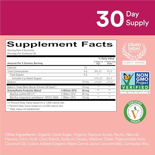 Smartypants 0817053020059 Kids Probiotic Immunity Gummies: Prebiotics & Probiotics thumb #2