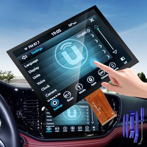 2026 NEW Upgraded Gel-Free 8.4 UConnect 4C UAQ Screen Radio Navigation with Mounting Tool Replacement Compatible Fit for Dodge RAM Jeep Chrysler 2017-2021 Replace OEM # LA084X01(SL)(02)