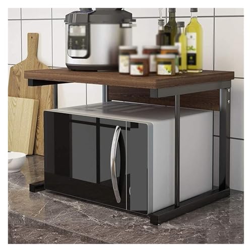 Support micro-ondes multifonctionnel et étagère double niveau gain de place - 2