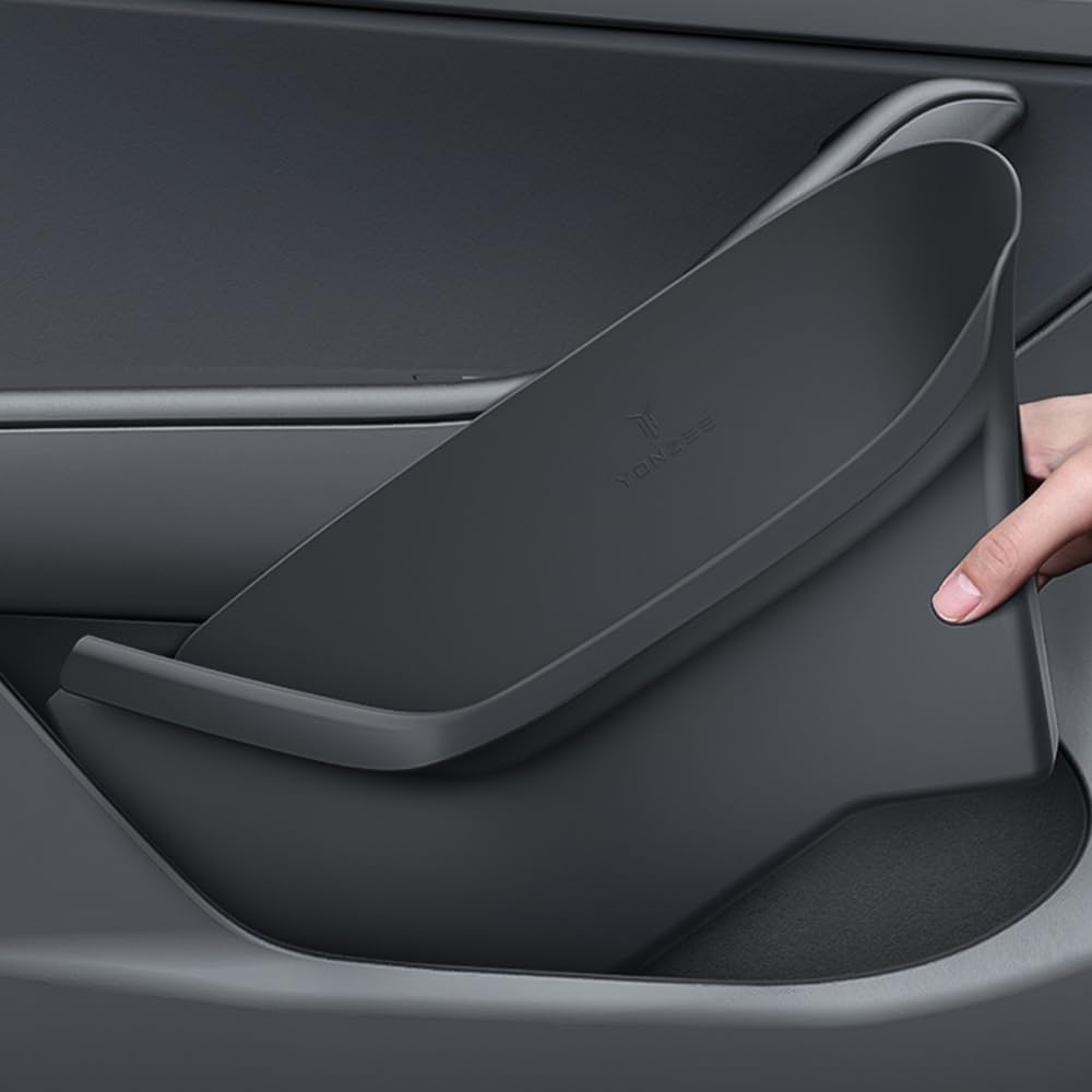 Arcoche Kfz Ablagen Tür-Seiten-Aufbewahrungsbox für Tesla Model 3 Highland wasserdichte TPE-Tür-Organizer-Ablage Autotürschlitz-Schutztaschen für Model 3 2025 2024 Zubehör (4 Stück für vorne + hinten)