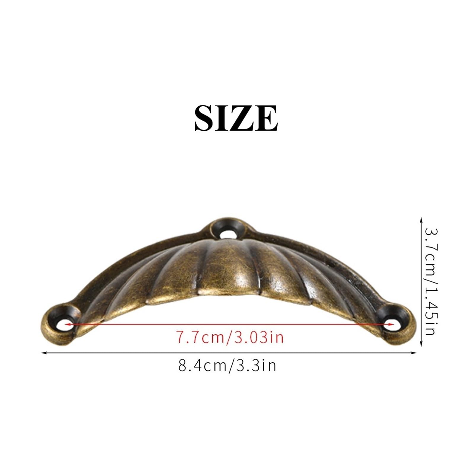 ZAANHA Antique Brass Cabinet Shell Pulls 3