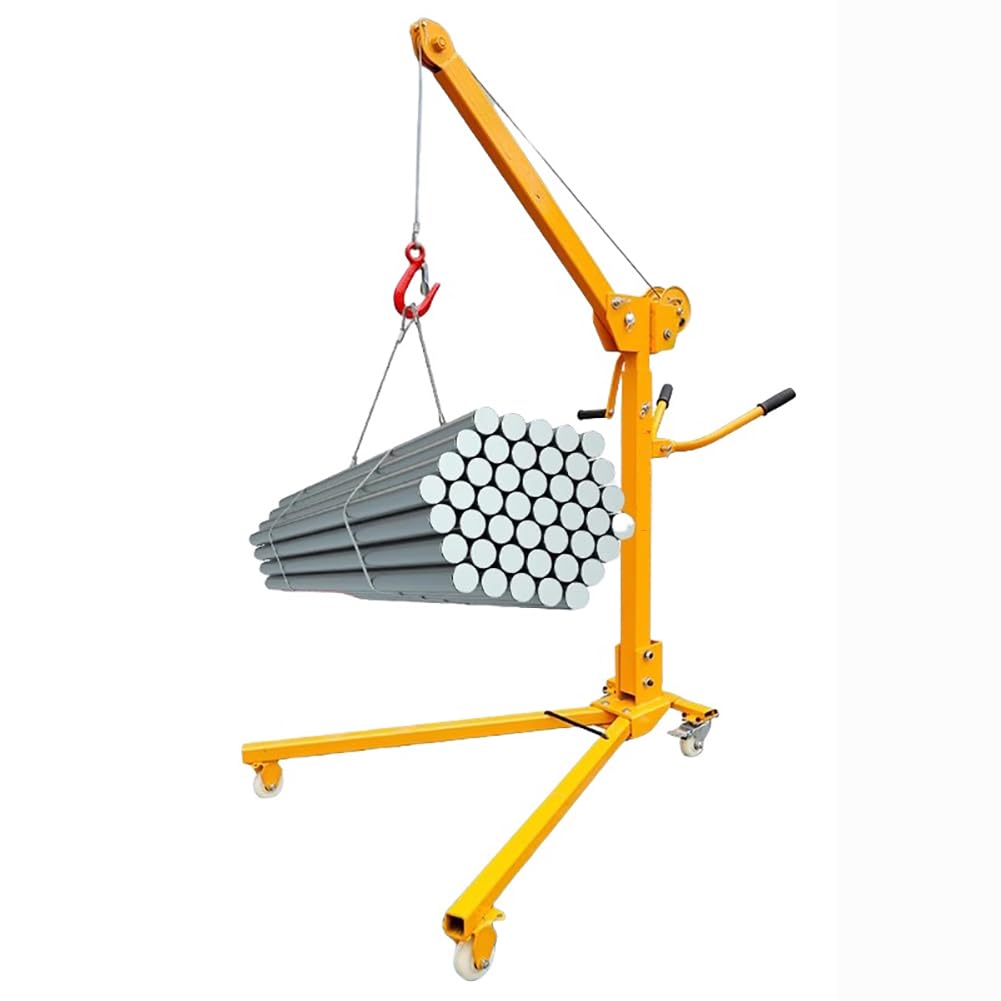 Gru a mano mobile pieghevole, staccabile, capacità di sollevamento 200-500 kg, con ruote, ideale per sollevamento su veicoli e uso in officina