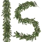 ROLLWAY 2 Stück Tannengirlande Künstlich wie echt, 195cm Künstliche Tannengirlande Spritzguss Tannenzweige Girlande Tannen Weihnachtsgirlande Deko Weihnachten Tannengrün Winter für Treppe, Kamin,Tisch