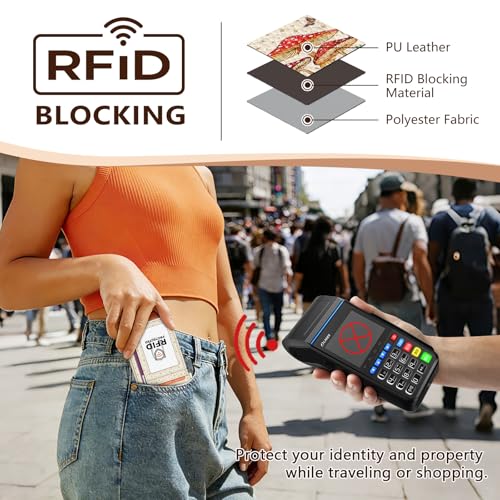 Image of GIANCOMICS Slim Wallet Credit Card Holder Women, White Rfid Blocking Small Card Case, Keychain Thin Pocket Curved Zipper Wallet, Mushroom Travel Card Holder PU Leather ID Window, Ladies Female Gifts