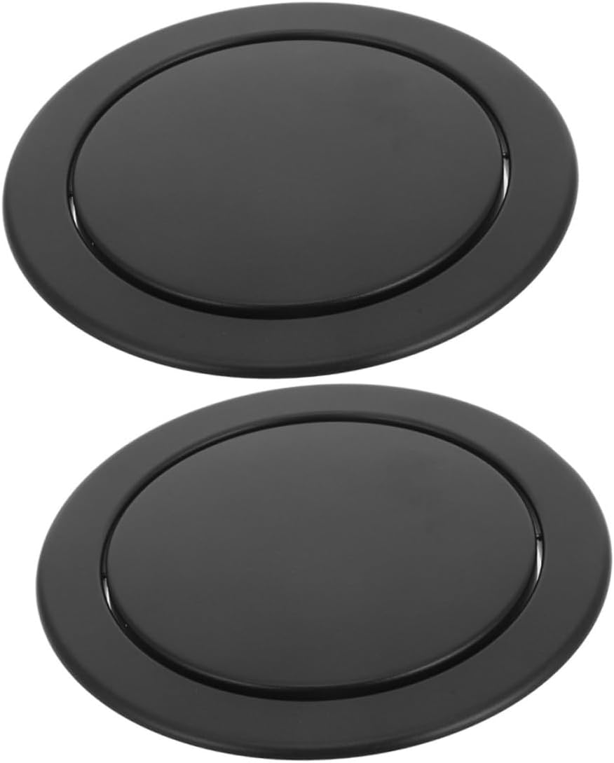 Recessed Trash Can Lid with Swing Flap, Stainless Steel Countertop Waste Lid for Kitchen and Bathroom, round Recessed Bin Cover Compatible with 21-24cm Opening, 2pcs Set