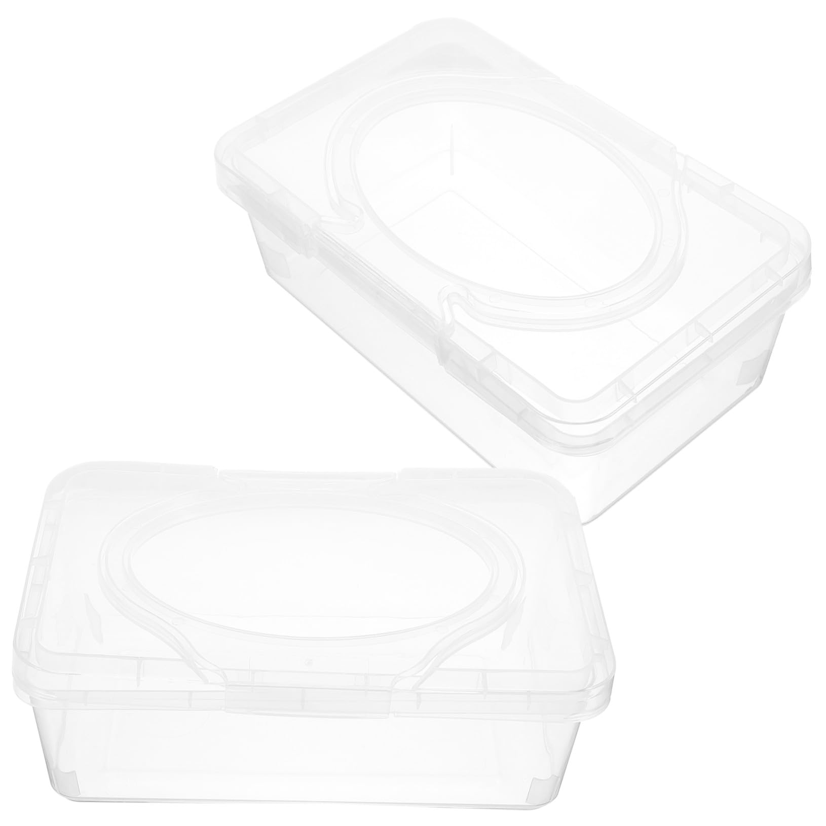 LIFKOME 2 piezas Caja Dispensadora de Toallitas Húmedas con Tapa Transparente Diseño Ergonómico para Abrir Mano Resistente y Fácil de Usar para Baño y Cuidado del Pack de Unidades