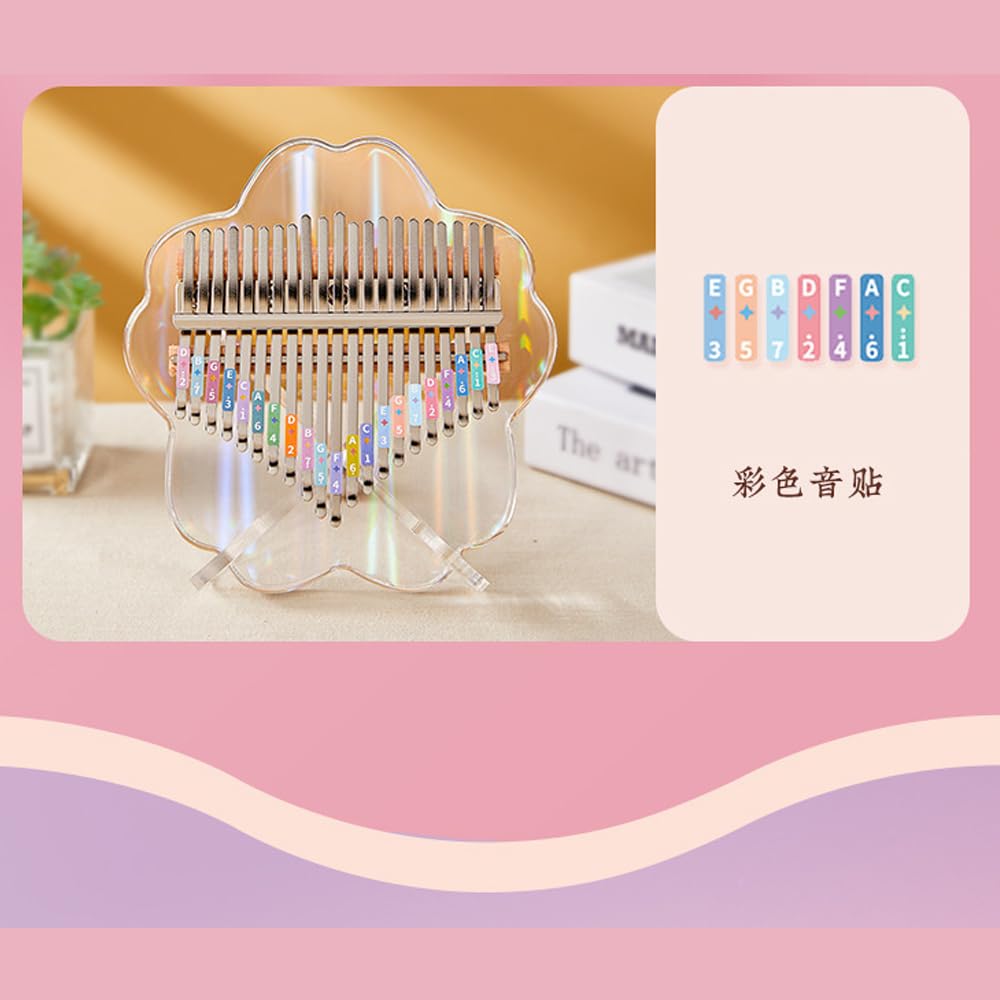 Kalimba Daumenklavier 21 Tasten Kristall bemalt Kalimba Daumenklavier Kleines Musikinstrument Finger Klavier Geburtstagsgeschenk (1)