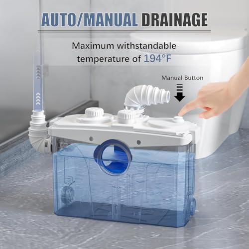 Image of 1500W Macerator Pump with 2 Outlets /4 Inlets, 2HP Sewage System for Toilet | 1500W Macerator Pump with 2 Outlets /4 Inlets, 2HP Sewage Pump for Basement, Sink, Toilet, Laundry, Kitchen