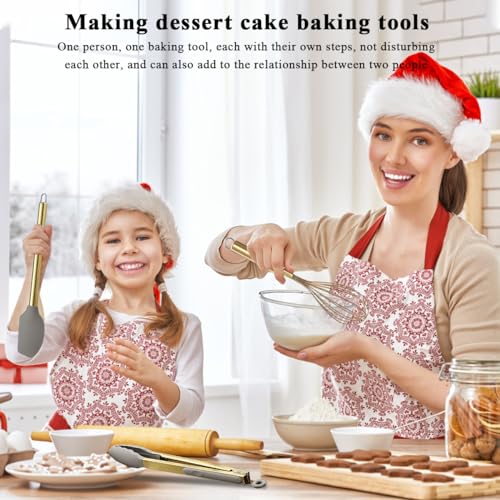 Set di utensili da cucina dorati, Kyraton 38 pezzi da cucina in silicone antiaderente, setdi cucchiai e spatole con robusto supporto per utensili in acciaio inox - immagine 6