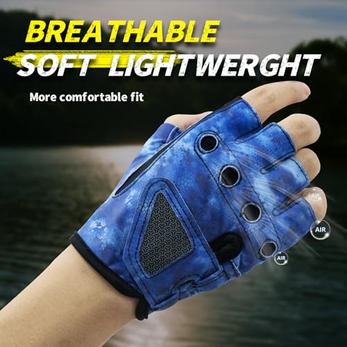 Rioomui Stubby Fingerless Fishing Gloves Men - Lightweight Breathable Anti-Slip Kayak Gloves Women for Kayaking, Sailing,Paddling,Rowing - image 4