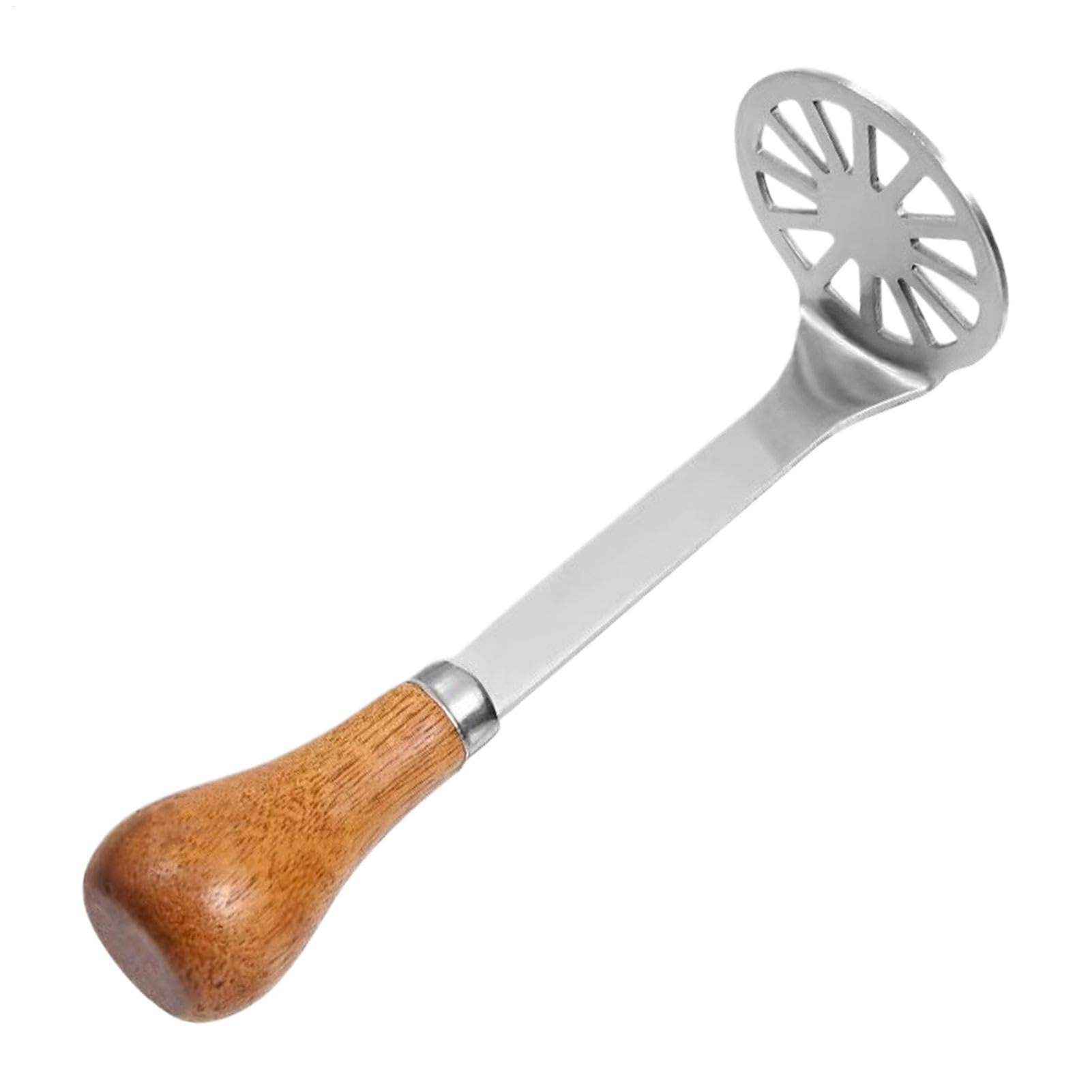 Masher De Frutas - Herramienta Eficiente De Utensilios De Cocina De Cocina - Machacador De Papa Compacto Con Mango De Madera, Ideal Para Frijoles, Verduras, Frutas, Carne