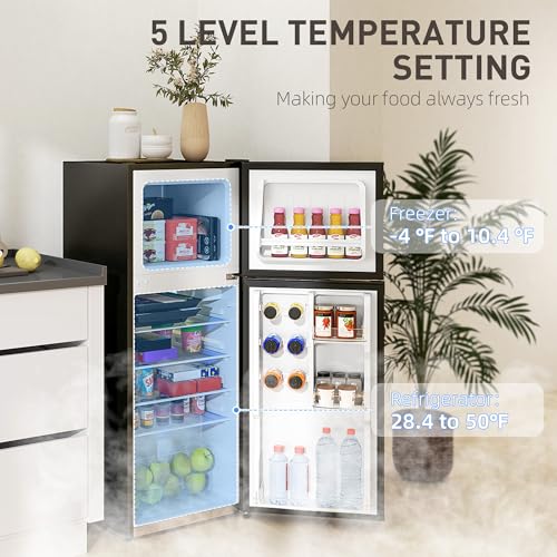 Homcom 4 Cu.Ft Mini Fridge with Freezer thumbnail 4