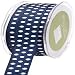 May Arts 5/8-Inch Wide Ribbon, Navy Grosgrain Polka Dot