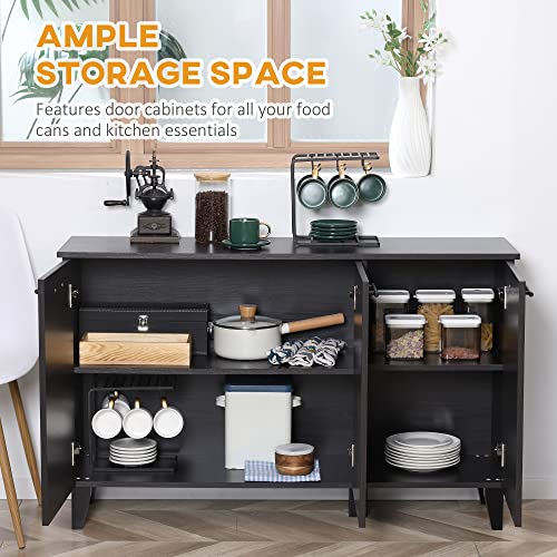 Homcom Sideboard Buffet Cabinet, Kitchen Cabinet With Adjustable Shelf, Coffee Bar Cabinet, Dark Walnut #TOP3