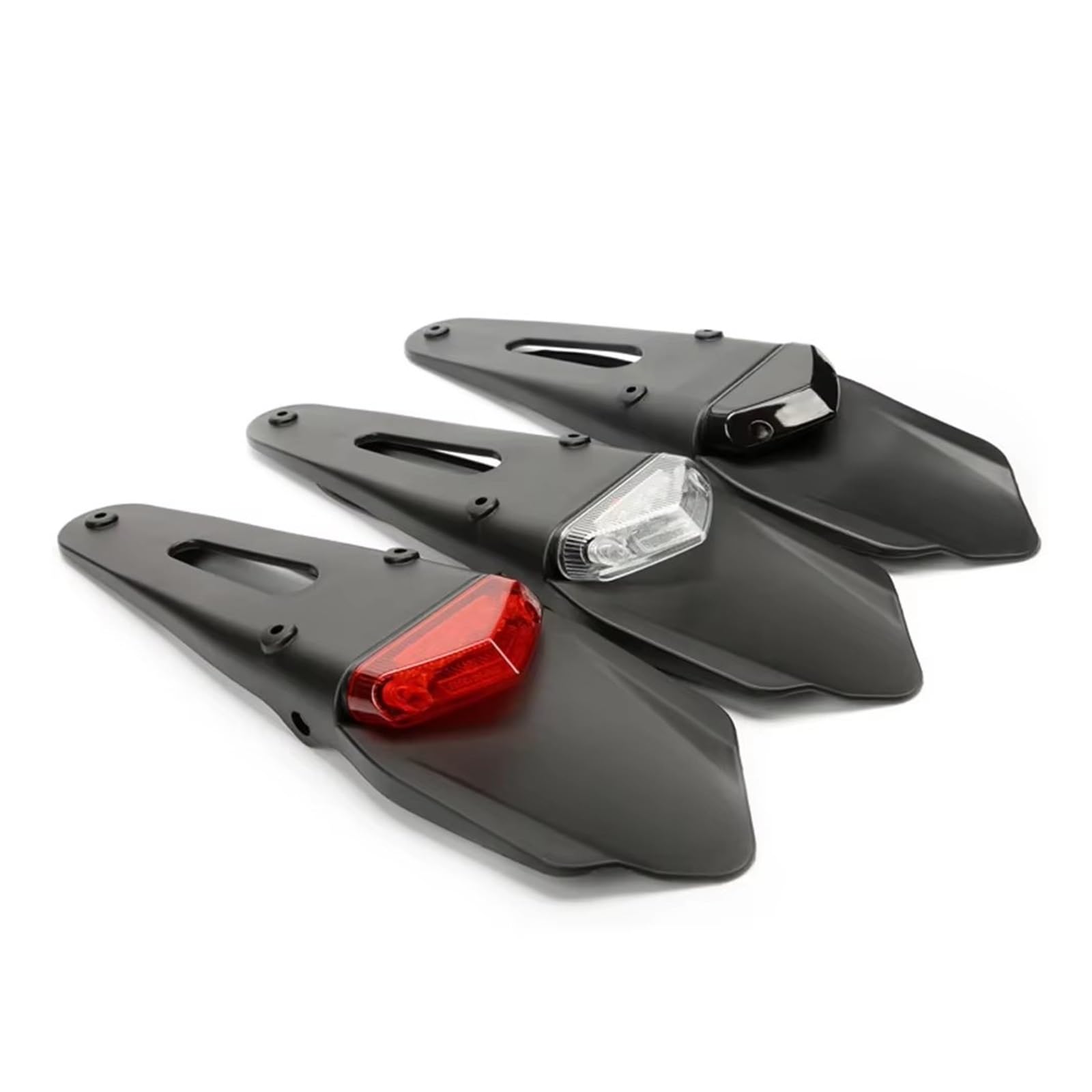 Support De Plaque D'immatriculation Universel pour Moto Feu Arrière LED ABS Arrêt Garde-Boue pour Tout-Terrain Support Plaque D'immatriculation(Black Set)