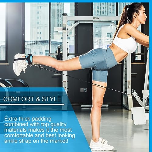 Image of VAIIO Ankle Straps for Cable Machines,Adjustable Comfort fit Neoprene, Reinforce Double D-Ring - Premium Ankle Cuffs to Improve Abdominal Muscles, Lift The Butts, Tone The Legs for Men & Women