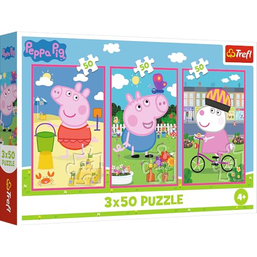 Trefl - Puzzle 3 x 50 Pieces 3-in-1: The Power of Friendship, Peppa Pig, 4+