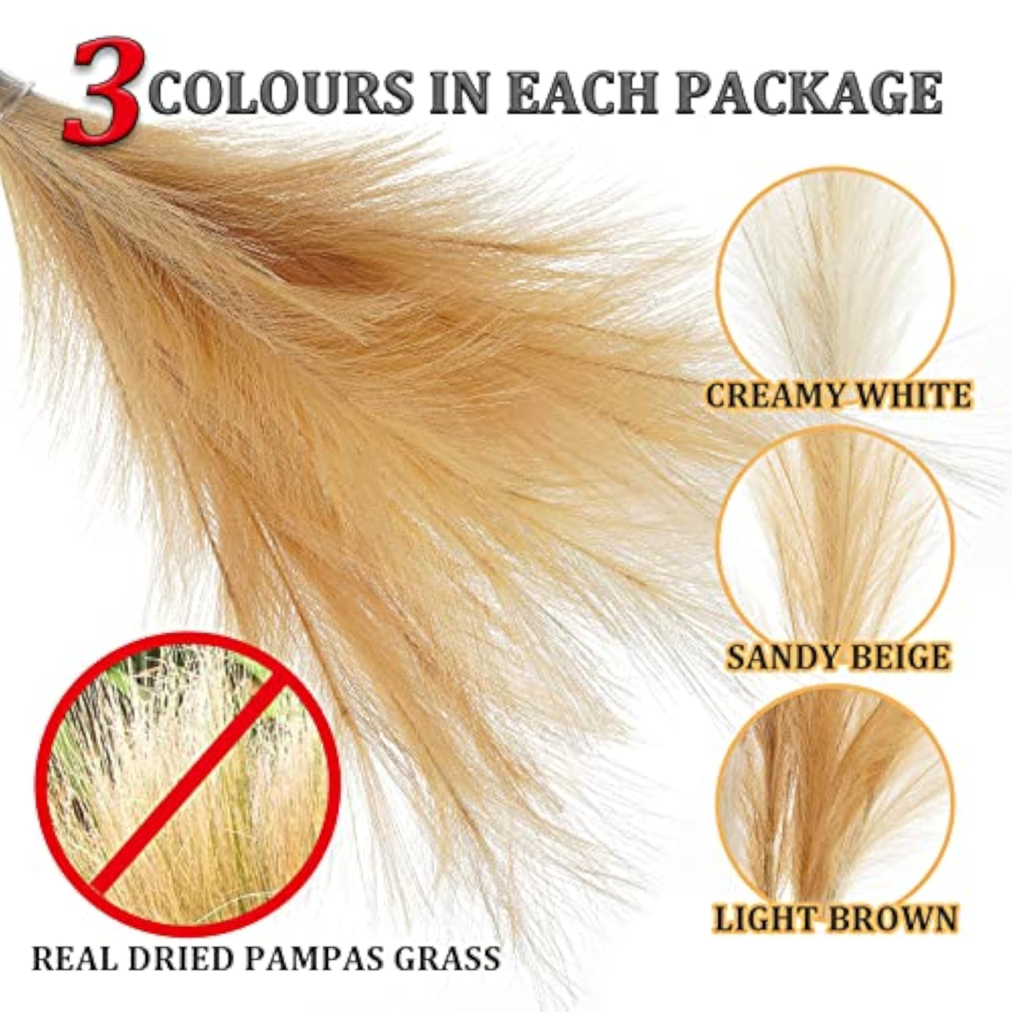 Faux Pampas Grass Tall, Large Branches for Boho Decor