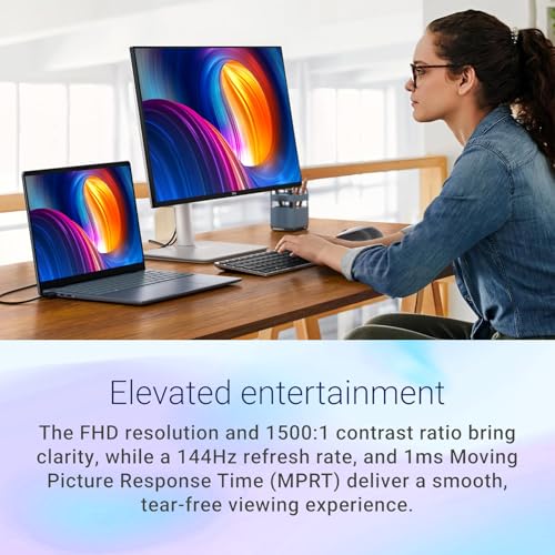 Image of Dell 24 inch FHD Monitor, 144Hz, 1ms, IPS Panel, LED Display, AMD FreeSync, sRGB 99%, 1500:1 Contrast Ratio, Anti-Glare, VESA, 2x3W Speakers, 2 X HDMI 1.4, Height /Tilt /Swivel /Pivot, Adjustability