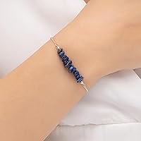 Vista 39 de TGH Pulsera de barra de chips naturales, cristal curativo, pulsera de cuentas crudas chapada en plata, cadena ajustable de 7 + 1 pulgada, regalo
