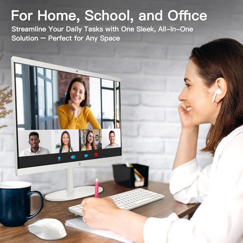 Image of HP 21.5-inch All-in-One Desktop PC - Microsoft Office Lifetime - Free CD /DVD Drive - Wi-Fi 6 - FHD Display - 720P Webcam - Intel Celeron Dual-Core - for Everyday Study & Work Use (8GB RAM, 512GB SSD)