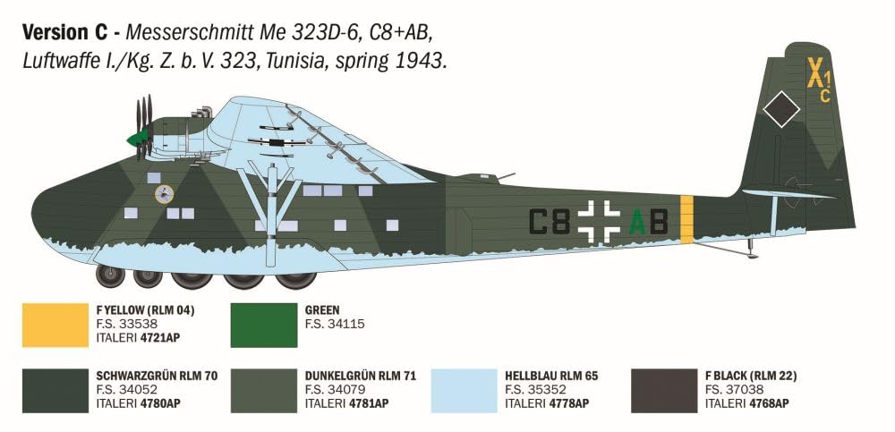 Italeri 90104 Messerschmitt Me 323 Gigant, scala 1:72, Plastic Model Kit/Modello in plastica da montare