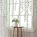 BROSHAN Green Leaf Pattern Sheer Voile Window Curtains for Kids Bedroom Living Room Cute Nursery Curtain Sheers 2 Panels, 78 inches Long, Pretty Vine Design